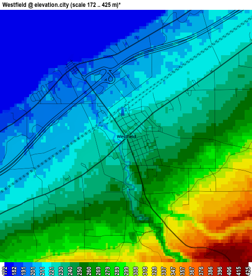 Westfield elevation map