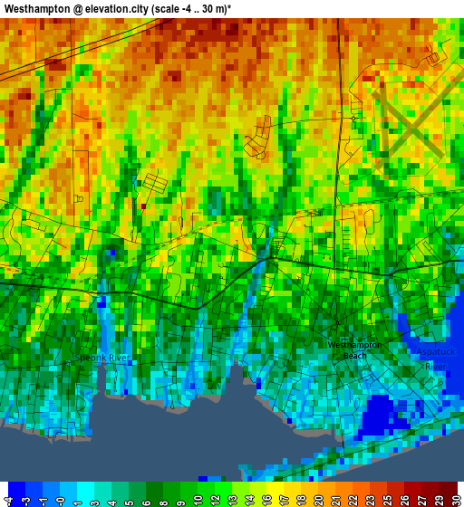 Westhampton elevation map