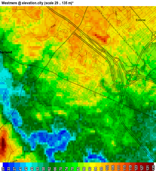 Westmere elevation map