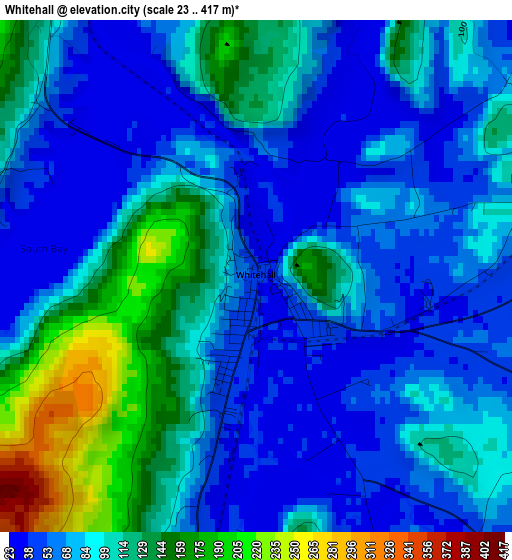 Whitehall elevation map