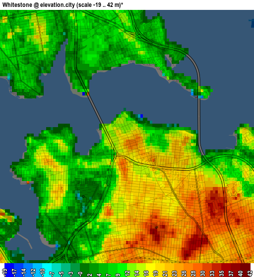 Whitestone elevation map