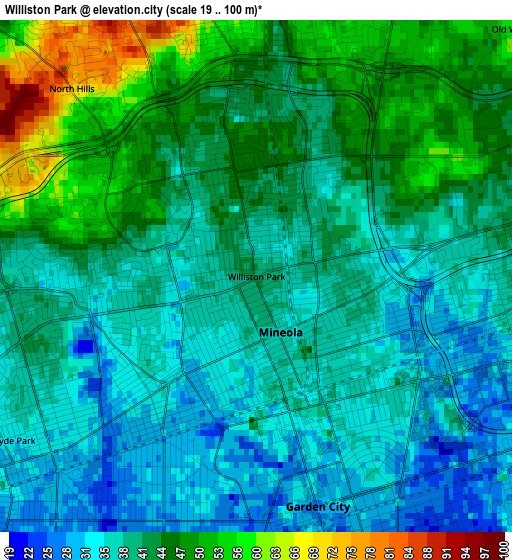 Williston Park elevation map