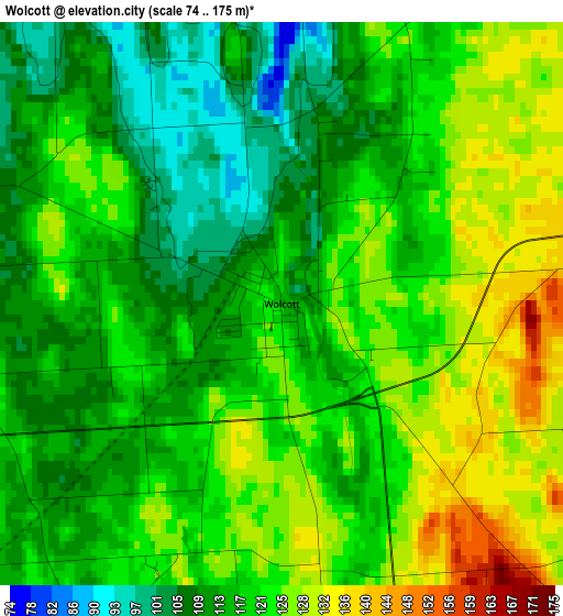 Wolcott elevation map