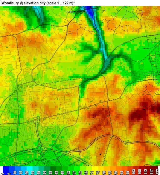 Woodbury elevation map