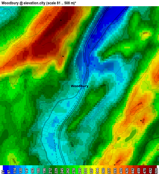 Woodbury elevation map