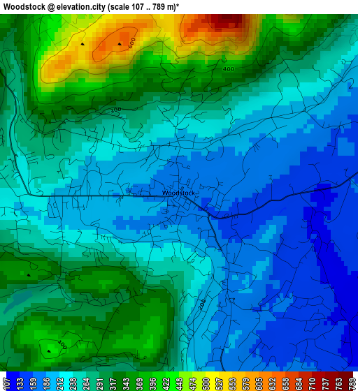 Woodstock elevation map