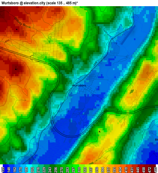 Wurtsboro elevation map