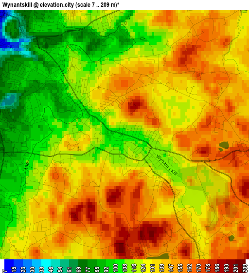 Wynantskill elevation map