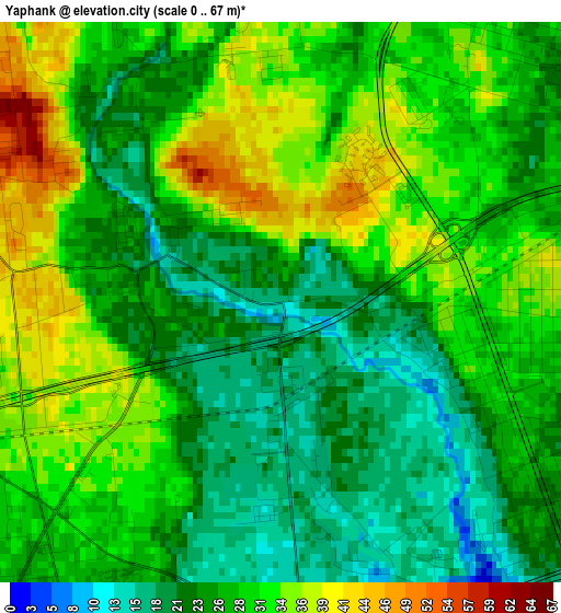 Yaphank elevation map