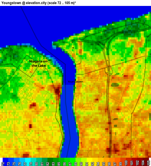 Youngstown elevation map