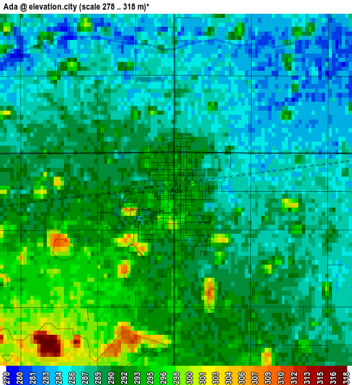 Ada elevation map