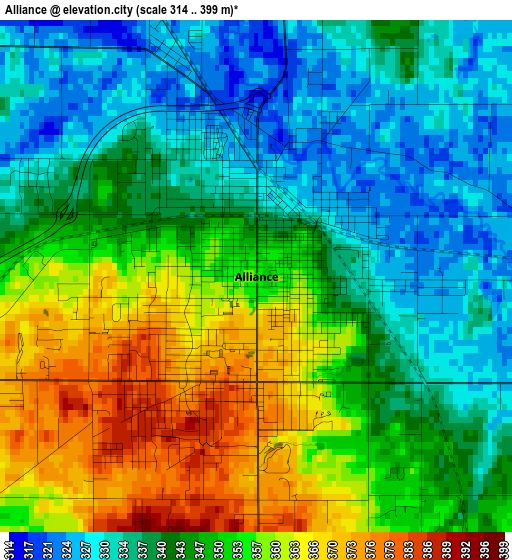 Alliance elevation map