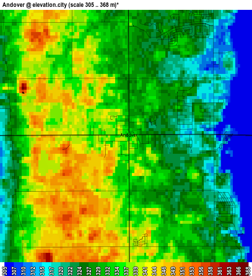 Andover elevation map