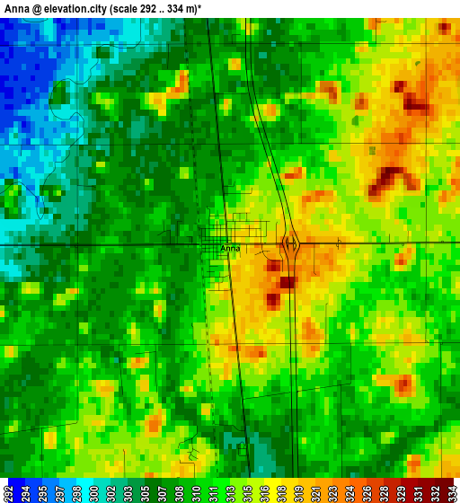 Anna elevation map