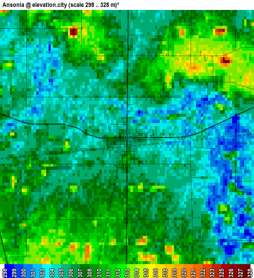 Ansonia elevation map