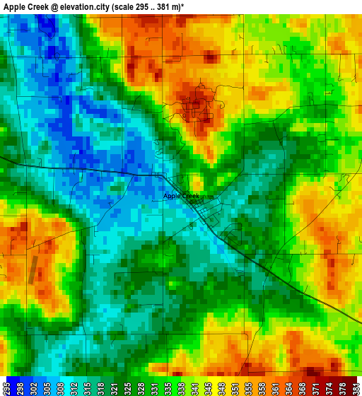 Apple Creek elevation map