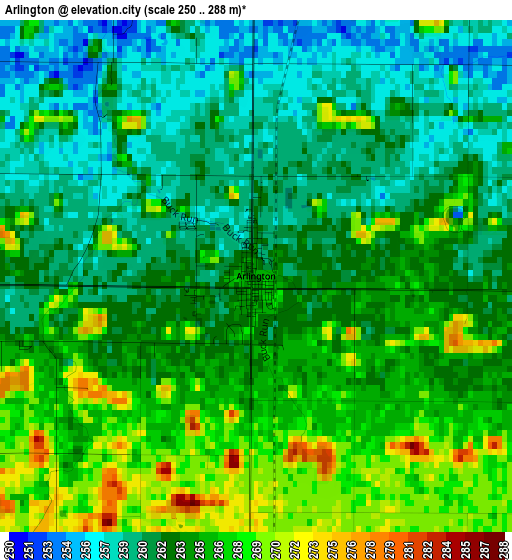 Arlington elevation map