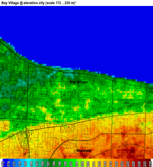 Bay Village elevation map