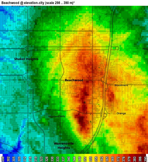 Beachwood elevation map