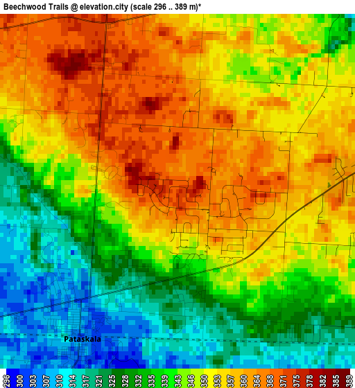 Beechwood Trails elevation map