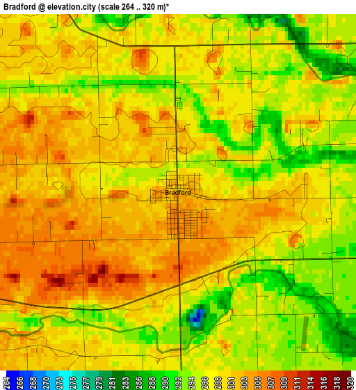 Bradford elevation map