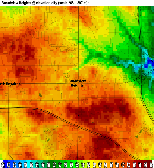 Broadview Heights elevation map