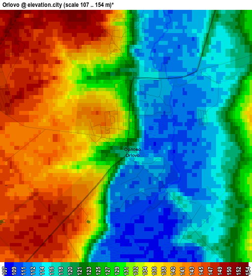 Orlovo elevation map