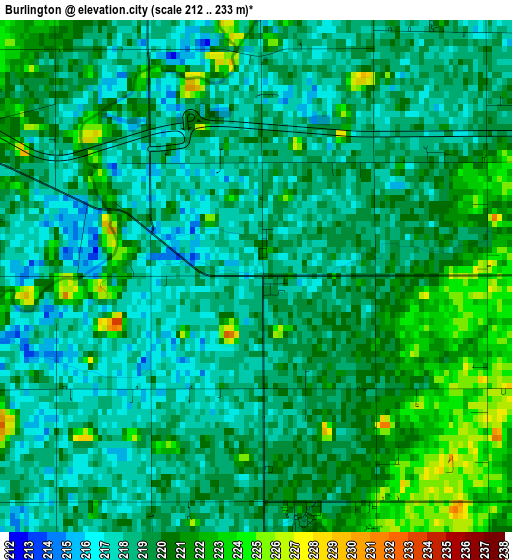 Burlington elevation map