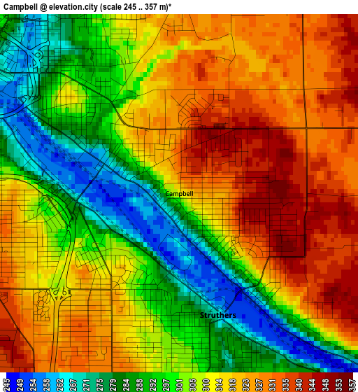 Campbell elevation map