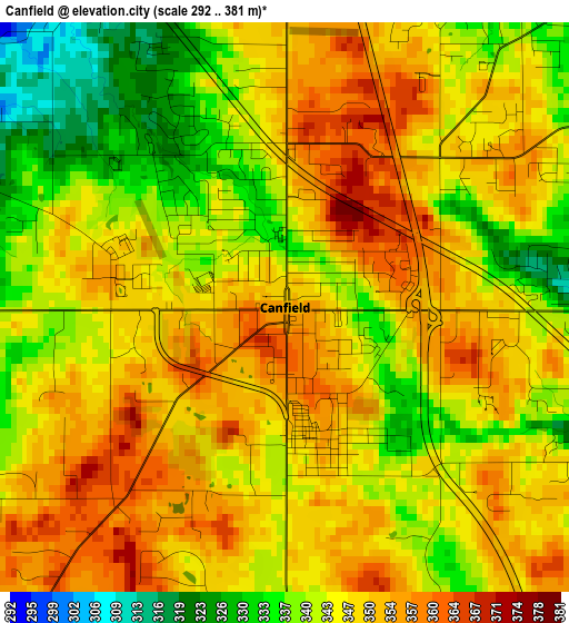 Canfield elevation map
