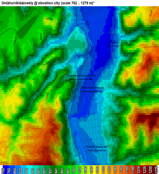 Ordzhonikidzevskiy elevation map