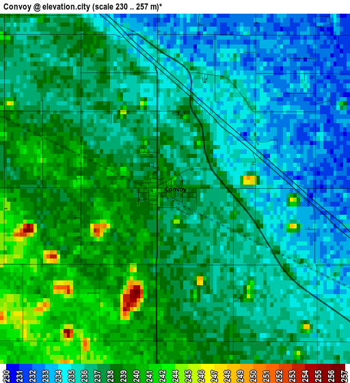 Convoy elevation map