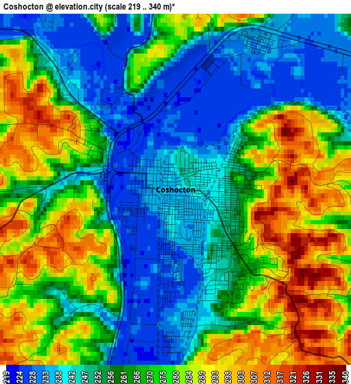 Coshocton elevation map