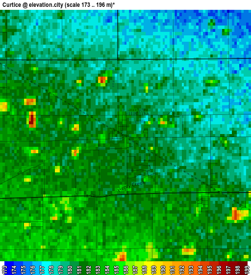 Curtice elevation map