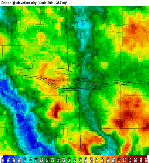 Dalton elevation map