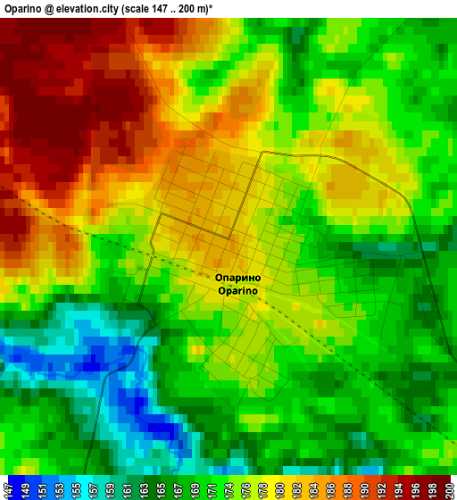 Oparino elevation map