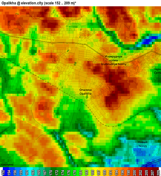 Opalikha elevation map