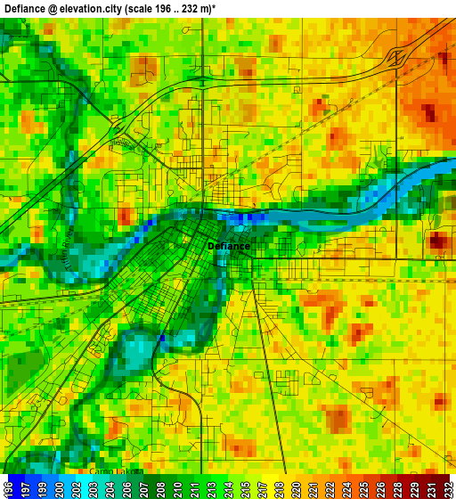 Defiance elevation map