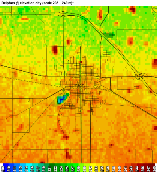 Delphos elevation map