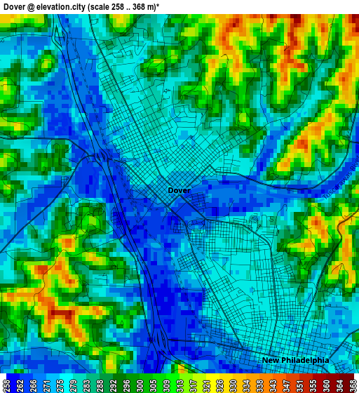 Dover elevation map