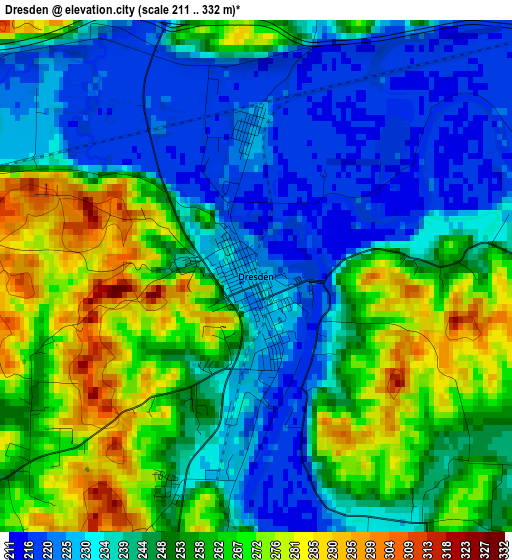 Dresden elevation map