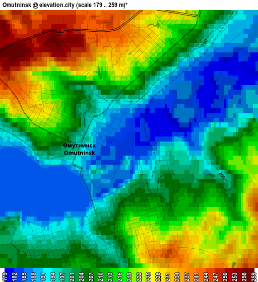 Omutninsk elevation map