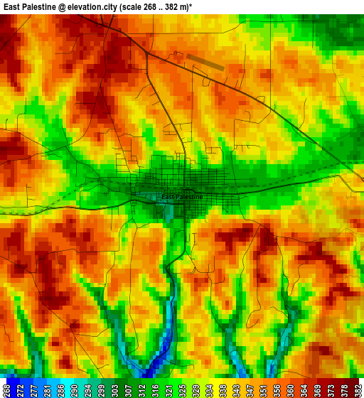 East Palestine elevation map