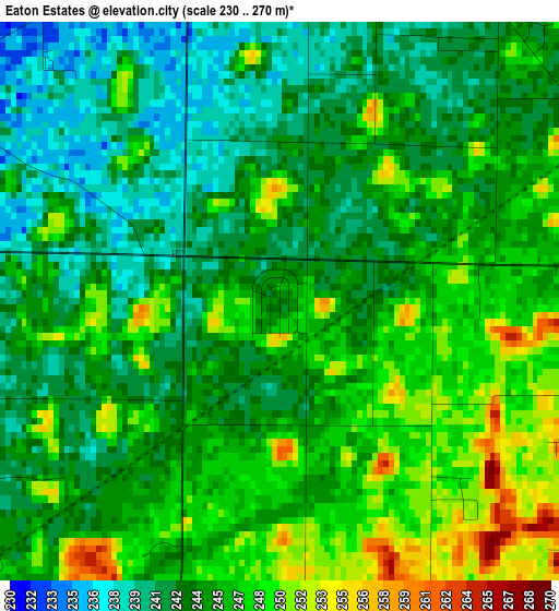 Eaton Estates elevation map