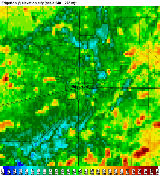 Edgerton elevation map
