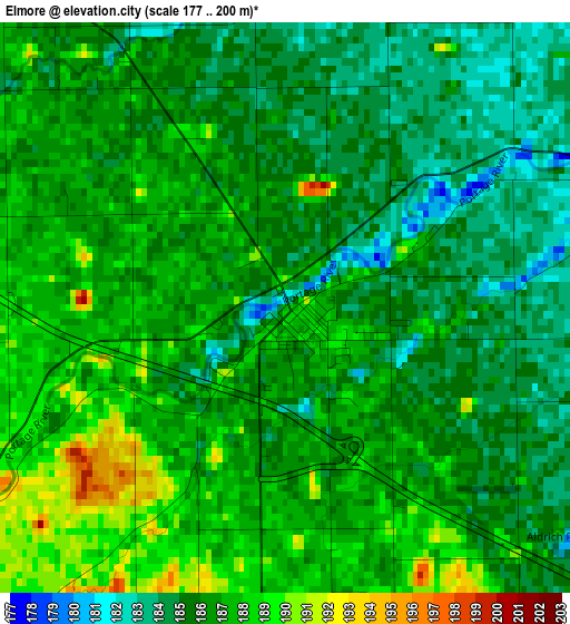 Elmore elevation map