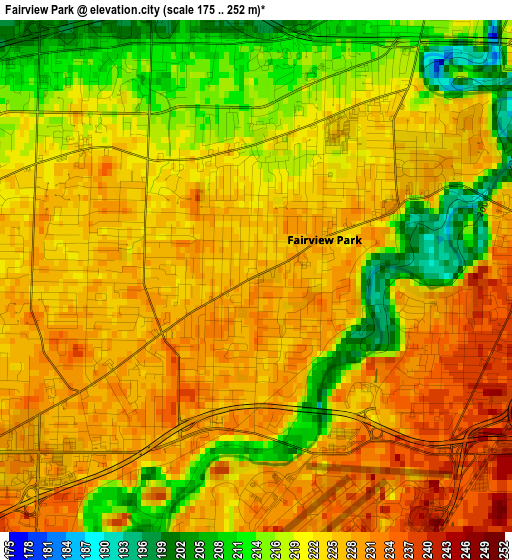 Fairview Park elevation map