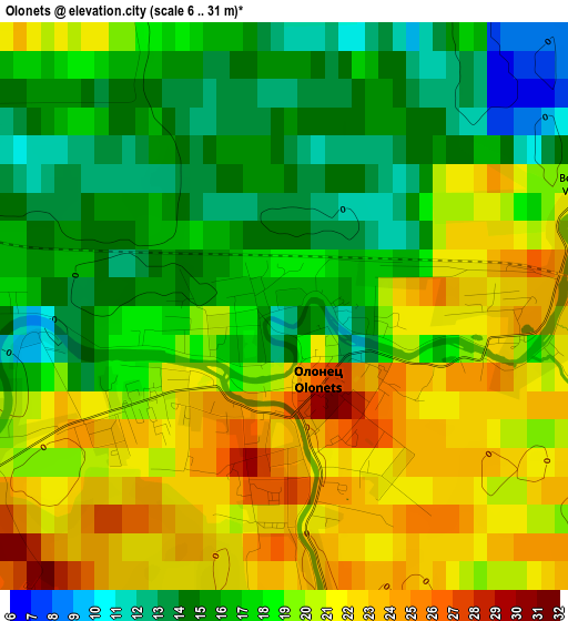 Olonets elevation map