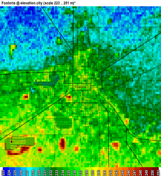 Fostoria elevation map