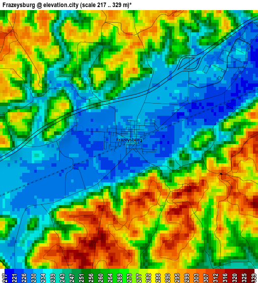 Frazeysburg elevation map